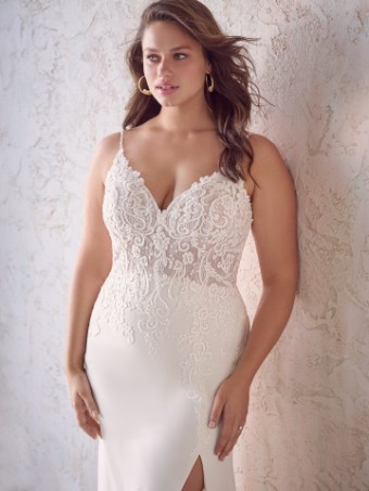 Maggie Sottero FAYETTE #5 Ivory (gown with Natural Illusion) thumbnail