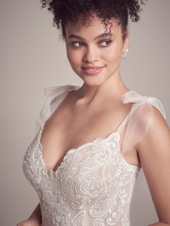 Maggie Sottero MORGAN [Personalized] Sparkle Tulle Layer 2 #4 Ivory over Misty Mauve (gown with Ivory Illusion) thumbnail