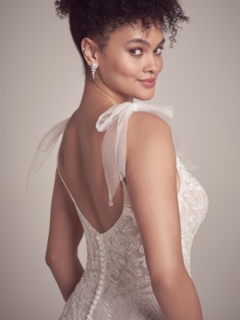 Maggie Sottero MORGAN [Personalized] Sparkle Tulle Layer 2 #1 Ivory over Misty Mauve (gown with Ivory Illusion) thumbnail