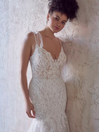 Maggie Sottero MORGAN [Personalized] Sparkle Tulle Layer 2 #5 default Ivory over Misty Mauve (gown with Ivory Illusion) thumbnail