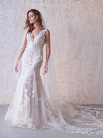 Maggie Sottero DAISY [Personalized] Plain Tulle #0 default All Ivory (gown with Ivory Illusion) thumbnail