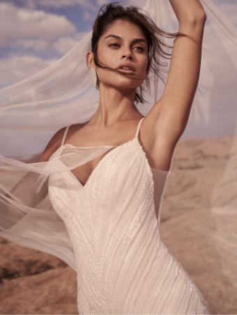 Sottero and Midgley BOSTON [Personalized] Plunge Neckline #1 Ivory over Soft Pearl (gown with Ivory Illusion) thumbnail