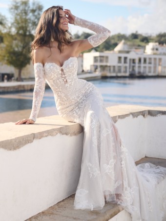 Sottero and Midgley KENSINGTON #1 All Ivory (gown with Ivory Illusion) thumbnail