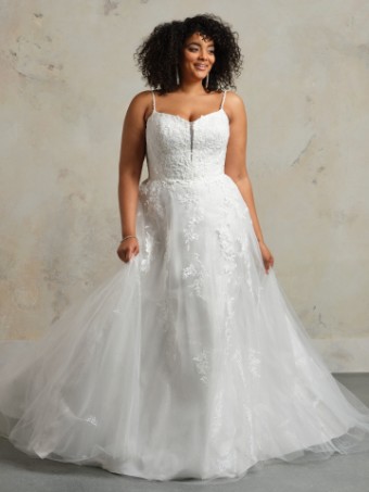 Rebecca Ingram CATHERINE #0 default Ivory/Silver Accent (gown with Ivory Illusion) thumbnail