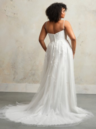 Rebecca Ingram CATHERINE #2 Ivory/Silver Accent (gown with Ivory Illusion) thumbnail