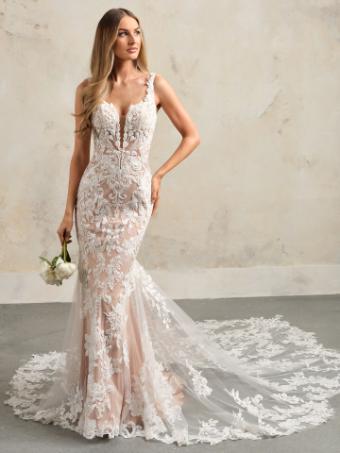 Maggie Sottero ZETA #1 Ivory over Soft Blush (gown with Ivory illusion) thumbnail