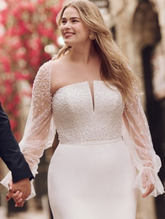 Rebecca Ingram HEYDA #5 default Ivory (gown with Natural Illusion) thumbnail