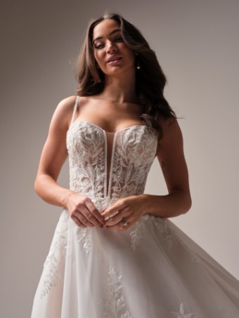 Rebecca Ingram JUDE #1 All Ivory (gown with Ivory Illusion) thumbnail