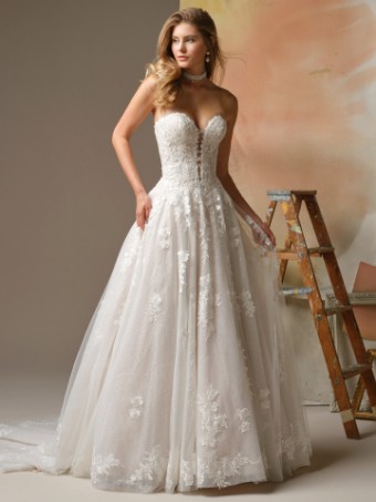 Maggie Sottero JENNIFER #0 default All Ivory (gown with Ivory Illusion) thumbnail