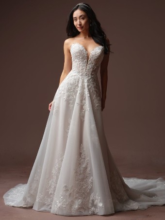 Rebecca Ingram BERNADINE #3 All Ivory (gown with Ivory Illusion) thumbnail